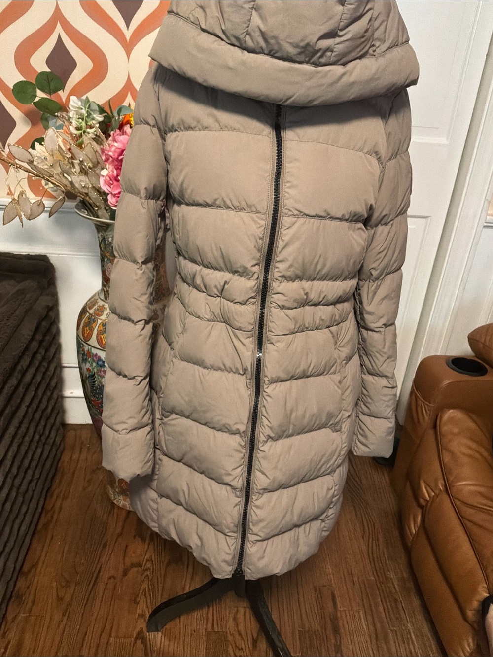 Canada Goose Taupe Quilted Long Puffer Coat